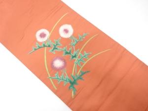 薊模様　刺繍　名古屋帯